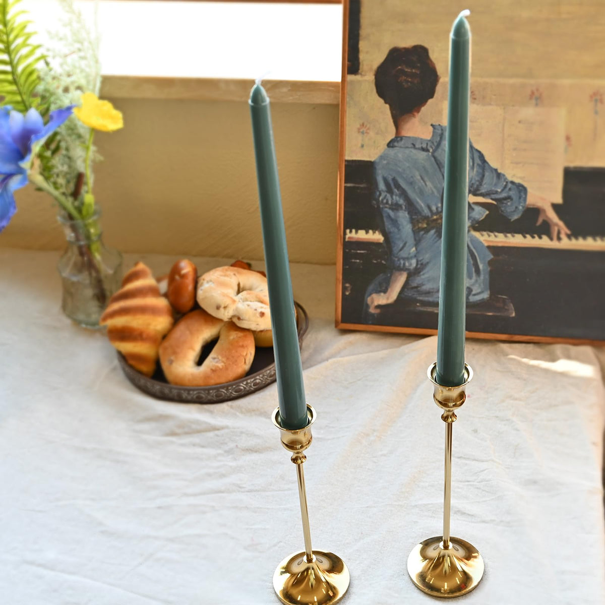 Showin Candlestick Holders Gold, 3 Packs Taper Candle Holder for Candlesticks, Candle Sticks Holder Decor for Home Decor