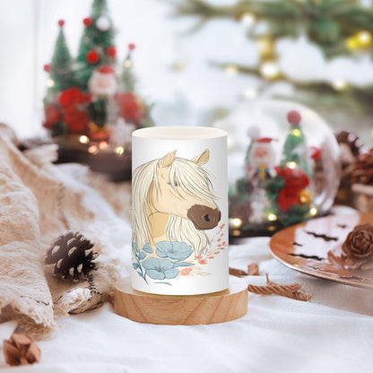 ALAZA Flameless Candles with Remote Timer,White Horse Battery Operated Candles Set of 2 LED Tea Lights Flickering Pillar Votive Candles for Indoor Outdoor Decor