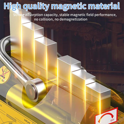 Permanent Magnetic Lifter, 660 lb/300kg Pulling Capacity, Strong Neodymium Magnets Lifting Magnet with Release Handle and Steel Hook for Lifting Plate Steel, Board, Used in Shop Crane, Hoist, Board
