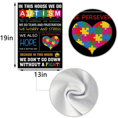 Autism Awareness Garden Flag Puzzle Piece Inspirational Support April Decoration Vertical Double Sized Yard Outdoor Decor