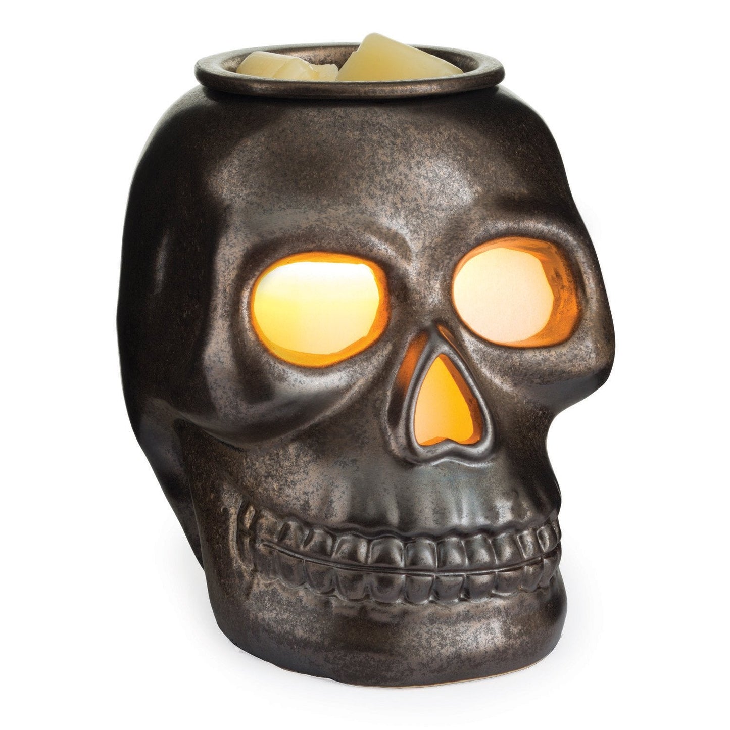 Candle Warmers ETC. Illumination Fragrance Warmer- Light-Up Warmer for Warming Scented Candle Wax Melts and Tarts or to Freshen Room, Gothic Skull