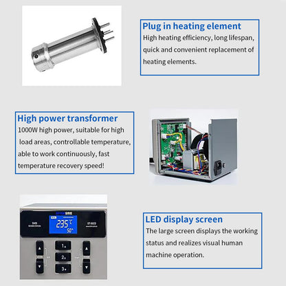 ATTEN ST-862D Hot Air Rework Station, 1000W Hot Air Soldering Station with Auto Sleep Function, Equipped with Large LCD Display & 4Air Nozzles, Suitable for Micro Soldering Rework