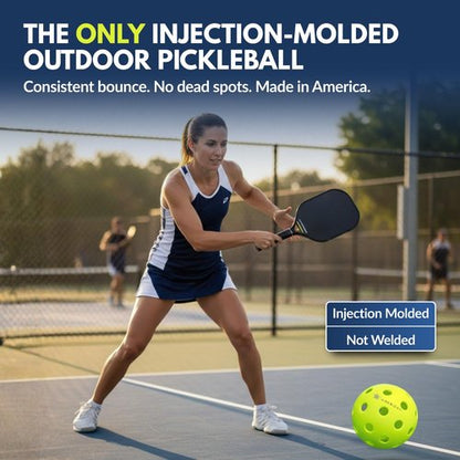 EPAMERICAN Outdoor Pickleballs USAPA Approved — Pickle Balls for Outdoor Play | No Dead Spots, Consistent Bounce | Injection Molded Pickleball Balls Made in USA | 6-Pack
