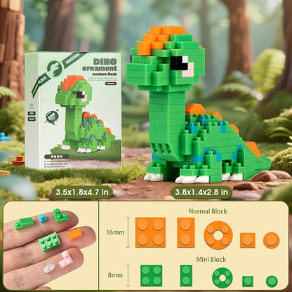 HIGH GODO Dinosaur Party Favors Dinosaur Toys 9 Pack Mini Dinosaurs Building Blocks Sets Goodie Bags Stuffers Gifts for Adults Teens Age 14+