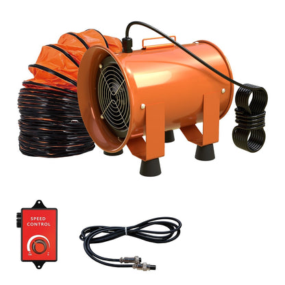 Hakazeni 6" Portable Multi-Purpose Blower,35W High-Velocity Axial Flow Exhaust Fan with EC Motor, Adjustable Airflow to 437CFM, Comes with 12" Duct Hose, Perfect for Home Ventilation and Exhaust.
