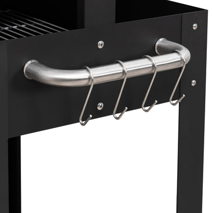 KoolMore 50 in. Charcoal BBQ Grill, Argentine Style Outdoor Grill with Adjustable Grate, Heavy Duty Barbecue Grill, Black