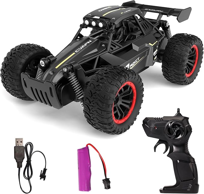 Remote Control Car for Boys 8-12 1:16 Scale Metal Shell RC Monster Truck 25+ KM/H Fast Off Road RC Cars with LED Lights All Terrain Electric Toy Vehicle Birthday Gifts for Kids Boys Girls 6-12
