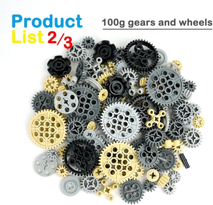 BroTex Technical-Parts-Beams-Gears Bricks Bulk Pins Connectors Compatible with Car-Motors Accessories Building Blocks Sets MOC Buildings Toys for Adults Kids Age 6+ Toys