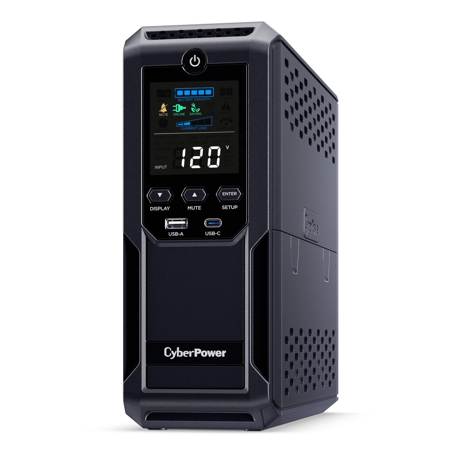 CyberPower CP1500AVRLCD3 Intelligent LCD UPS Battery Backup and Surge Protector, 1500VA/900W, 12 Outlets, 2 USB Ports, AVR, Mini Tower, UL Certified