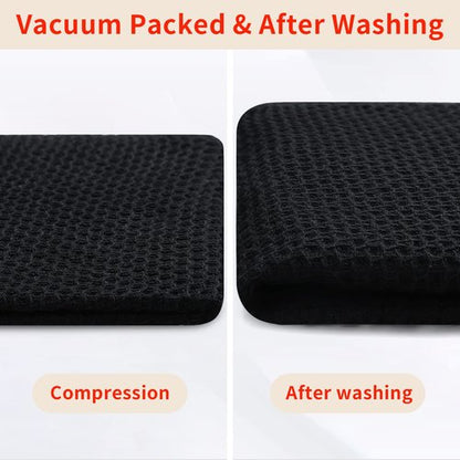 Homaxy 100% Cotton Waffle Weave Kitchen Dish Cloths, Ultra Soft Absorbent Quick Drying Dish Towels, 12 x 12 Inches, 12-Pack, Black