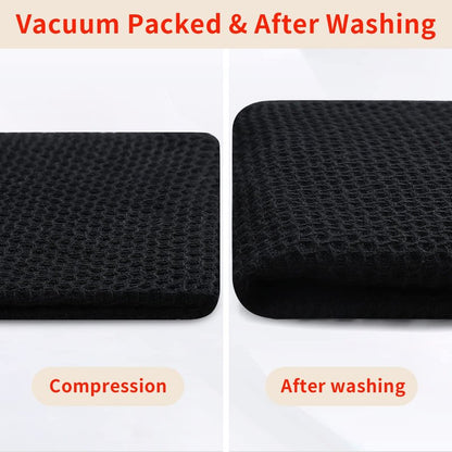Homaxy 100% Cotton Kitchen Towels and Dishcloths Set, 12 x 12 Inches and 13 x 28 Inches, Set of 8 Bulk Kitchen Towels Set, Ultra Soft Absorbent Dish Cloths for Washing Dishes, Black