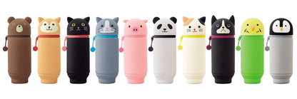 LIHITLAB Kawaii Japanese Panda Large Stand Up Pencil Case For School Office College, Cute School Supplies, Animal Pen Holder Pencil Pouch Holder Girls, Artist Pencil Case, Panda (A7714-6)