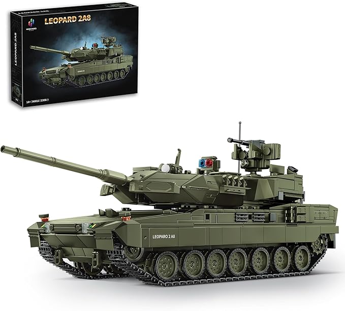 Leopard 2 A8 Army Tank Building Sets Military Vehicles Model Kits Collectible for Boys Adults - 2306Pcs