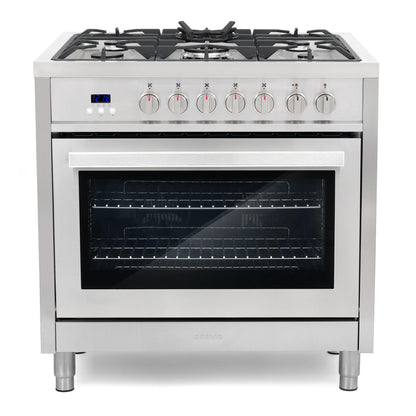 COSMO F965 36 in. Stellar Collection 4.4 cu. ft. Dual Fuel Range, 5 Sealed Burners, 8 Function Convection Oven in Stainless Steel