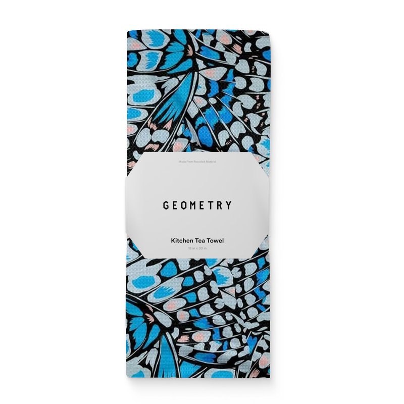 GEOMETRY Spring Kitchen Towels - Quick Dry Microfiber Cloth Spring & Summer Dish Towels for Kitchen Drying - Premium Quick Dry Towel - Blue Garden Wings, 18" x 30" - 1-Pack