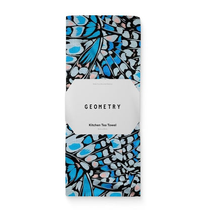 GEOMETRY Spring Kitchen Towels - Quick Dry Microfiber Cloth Spring & Summer Dish Towels for Kitchen Drying - Premium Quick Dry Towel - Blue Garden Wings, 18" x 30" - 1-Pack