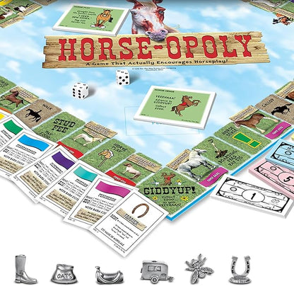 Late for the Sky Horse-Opoly Board Game for Families &amp Kids Property Trading Strategy 2-6 Players Ages 8+ Educational Horse Breeds Fast Play Party Fun
