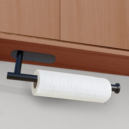 DEKAVA Under Cabinet Paper Towel Holder - Self-Adhesive SUS304 Stainless Steel Rack | 13 Inch Black