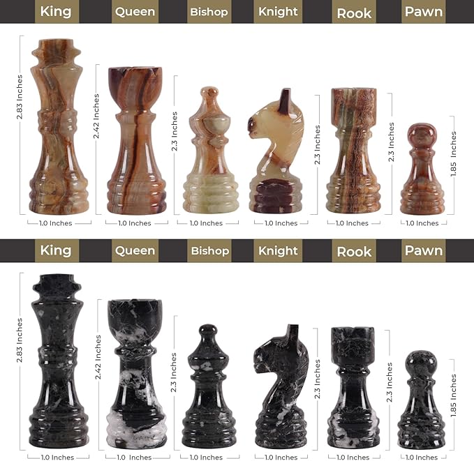 Marble Chess Set for Adults with Complementary Storage Box 15 Black &amp Green Handmade Chess Board Game with 2 Extra Queens Unique Gift &amp Home Décor