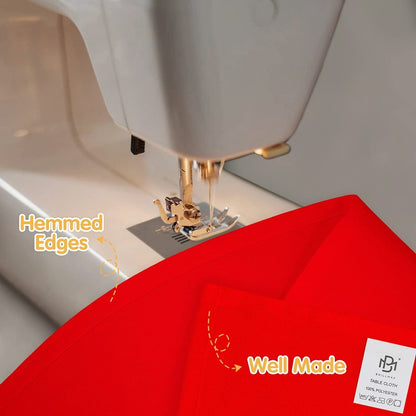 BRILLMAX 4 Pack Red Tablecloths 90 x 156 Inch for 8ft Rectangle Tables - 150 GSM Polyester Fabric, Floor Length Drop, Water, Stain & Wrinkle Resistant Cloth Cover for Wedding Reception Banquet
