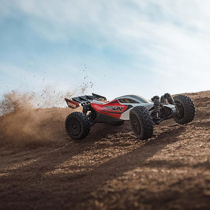ARRMA RC Car Typhon GROM 4x4 Smart Small Scale Buggy RTR with Battery &amp Charger Red/White ARA2106T2