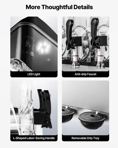 VEVOR Commercial Slushy Machine, 15Lx3 Triple Tank Margarita Machine, 180 Cups Stainless Steel Margarita Smoothie Frozen Drink Machine, Slushie Machine for Party Restaurants Cafe Bars