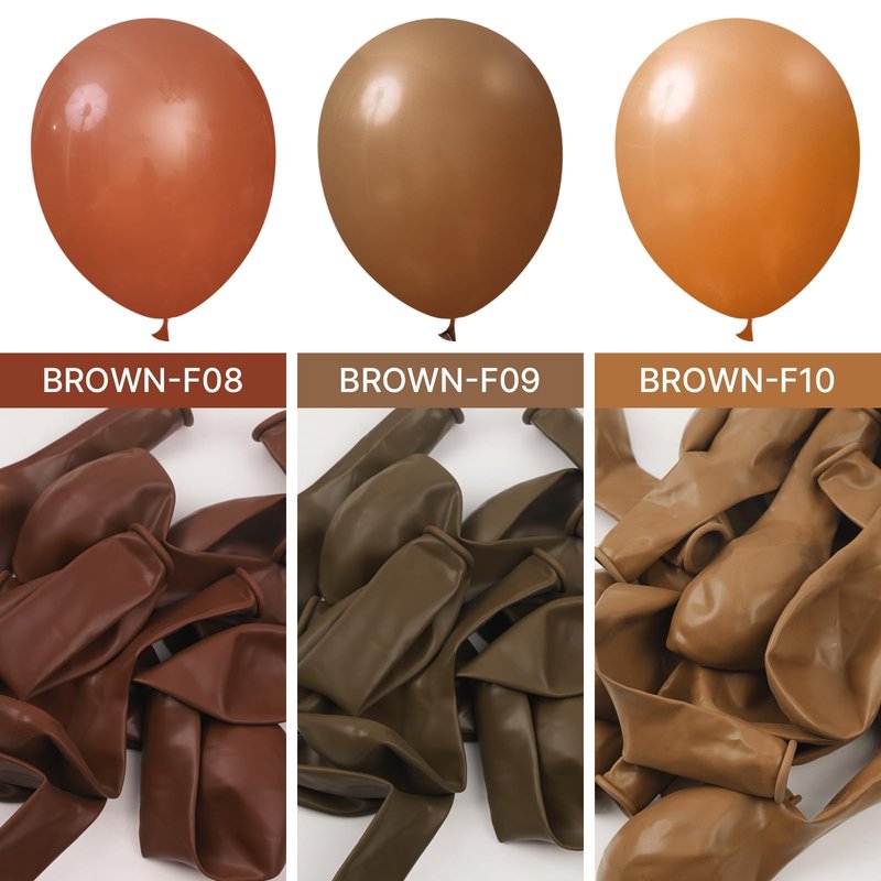 PartyWoo Dark Brown Balloons 100pcs Different Sizes of 36 18 12 10 5 Inch Boho Neutral Coffee Tan Balloon Arch Kit Garland for Birthday Boy Baby Shower Jungle Safari Fall Party Decorations Brown-F08