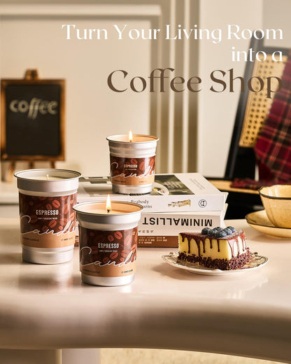 M&SENSE Espresso Candles Black Coffee Scented, 16.2oz