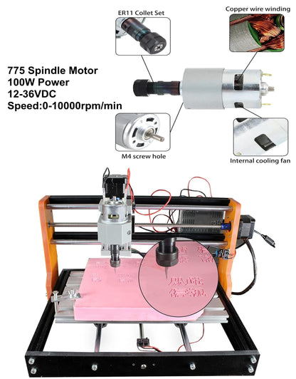 CNCTOPBAOS Upgraded 3018-PRO CNC Router Engraving Machine 300x180x45mm with Limit Switches,E-Stop,10000rpm Spindle for Wood Acrylic PCB Aluminum Desktop DIY Mini GRBL Control 3 Axis Milling Machine