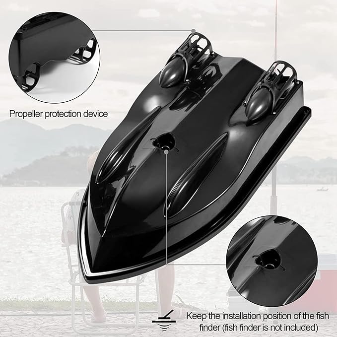 Bait Boat for Fishing RC Fishing Bait Boat for Carp Fishing - 546Yards Remote Control with 3.3lbs Loading (Grey)