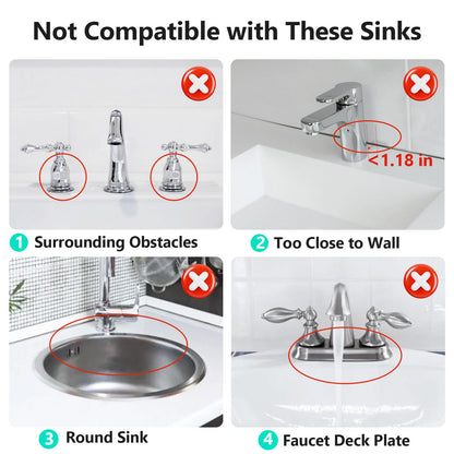 24 Inch Longer Faucet Mat for Kitchen Sink [5°Slope Fast Self-draining]Bathroom Kitchen Sink Splash Guard Silicone Sink Faucet Mat Splash Guard Kitchen Sink Area Tidy Splash Faucet Guard Draining Mat
