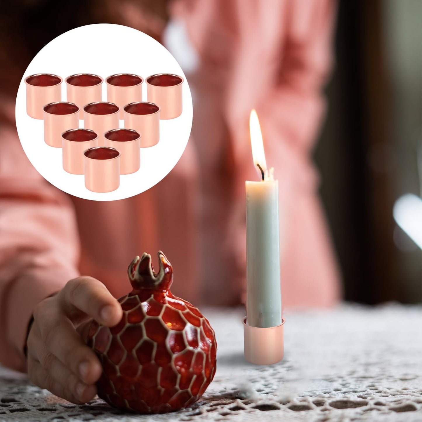 HOODANCOS 20pcs Iron Candle Holders Set, Metal Candlestick Decor, 23x23x0.5mm, Suitable for Birthday Parties and Romantic Candlelight Dinners, Desktop Candle Cups Adornment