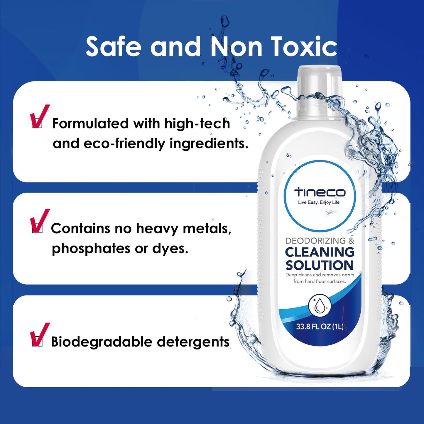 Tineco Floor Cleaning Solution 1L (33.8 OZ) for i5/i6 Stretch & FLOOR ONE S5/S6/S7/S9 Artist & S6/S7/S9 Master & Breeze Series, (EXCEPT iFLOOR 5 Steam/S5/ S7/ S9 Artist Steam Series) Wet Dry Vacuum