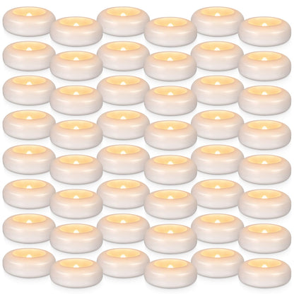 CAKETYCG Set of 48 Waterproof Flameless Floating Tealights, 120+ Hour Warm White Battery Flickering LED Tea Lights Candles - Wedding, Party, Centerpiece, Pool & SPA...