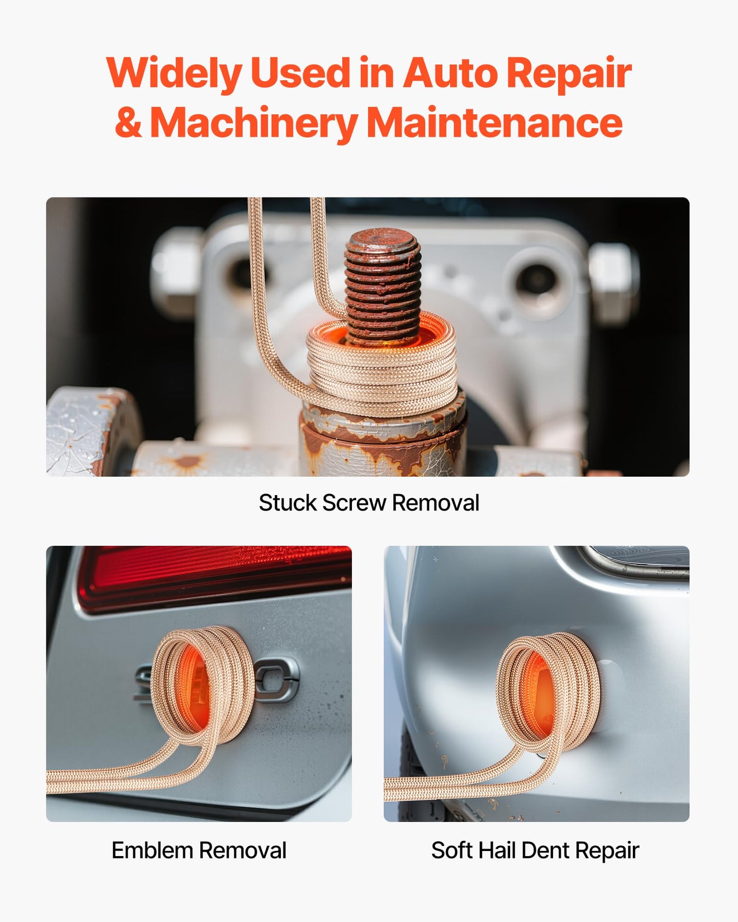 VEVOR Induction Heater Bolt Removal, 1100W 110V Magnetic Induction Heater Kit, Handheld Nut Buster Tool, Mini Heating Machine for Rusty Screw Removing, Car Garage Repairing Tools with 10 Coil and Box