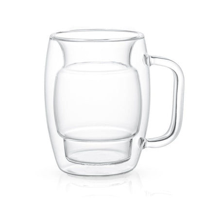 JoyJolt Cadus Glass Coffee Cups Double Wall Insulated Mugs Set of 2 Tea Glasses, 10-Ounces.