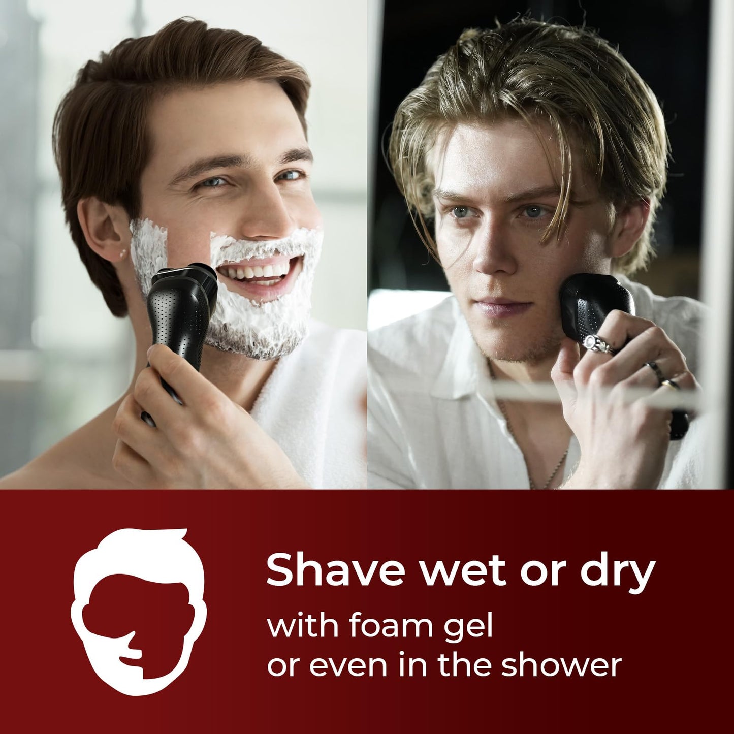 rategist Electric Razor for Men Cordless: 3-in-1 Electric Shaver for Face/Beard/Nose/Sideburns - IPX7 Waterproof Travel Kit - Precision Blades & Turbo Speed