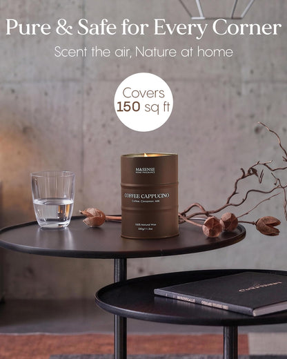 M&SENSE Coffee Cappuccino Scented Candles, Christmas Soy Wax,Christmas Decor Candle 11.3oz 70 Hours Long Lasting Burning, Strong Coffee Aroma Candle Unique Housewarming Appreciation Gifts