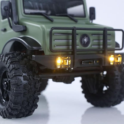 CR18P V3 THunter 1/18 RC Climbing Car 2.4G Wireless Control 4WD Rock Crawler Car Brushless Motor ESC RTR LED Lights Hobby Grade Model for Adult(Matte Green)