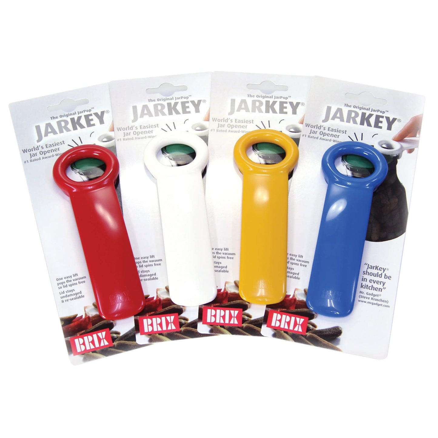 Brix Original Easy Jar Key Opener 2-Pack, Stainless Steel Jar Opener