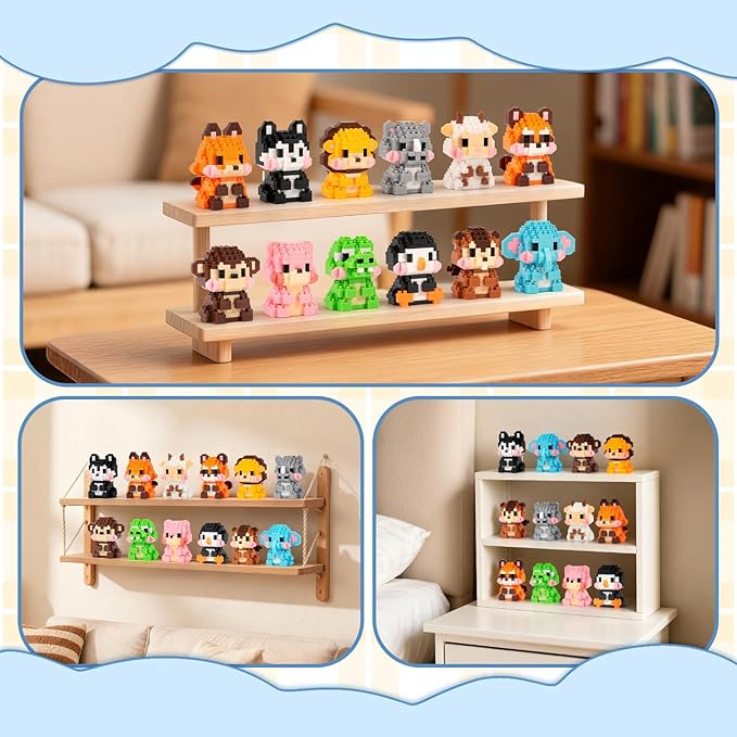 HIGH GODO Animal Party Favors Building Blocks 12 Pack Mini Animals Building Set Goodie Bag Stuffers Classroom Small Prize Toys Gifts for Adults Teens Age 14+
