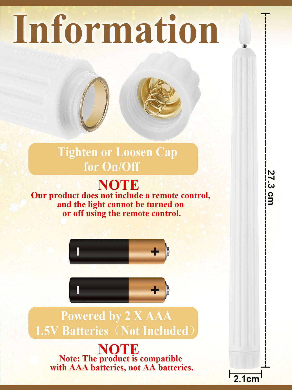 Funtery 48 Pcs Flameless LED Taper Candles Battery Operated Candles Bulk Realistic LED Candlesticks Flickering for Wedding Church Graduation Party Home Decor(White,Romantic Style)