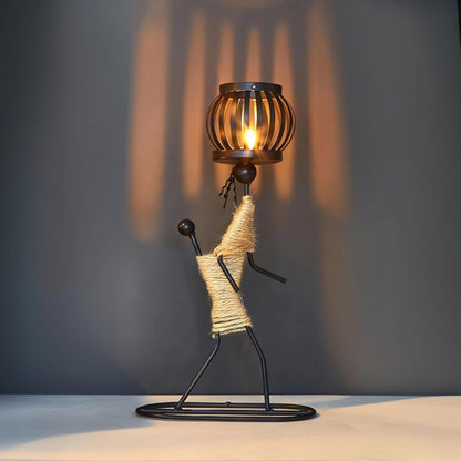 Candle Holder Decor for Centerpieces, Light Tea Candle Holder for Home, Bar, Restaurant, Hotel Dinning Table Decor, Handmade Iron Craft (Style E)