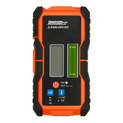 Johnson Level & Tool JLR300-UNV-RG Universal Green & Red Rotary Laser Detector, Dual Sided Detector, LED Backlit Display