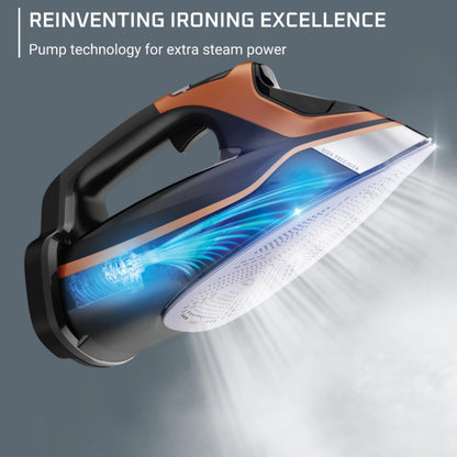 Rowenta Iron Steam Force Pro Steam Iron for Clothes, 1850 Watts, 5 Presets Smart Screen, Stainless Steel Soleplate, High-Efficiency Handheld Steamer Ironing, Anti-Drip Protection, Black Copper, DW9580