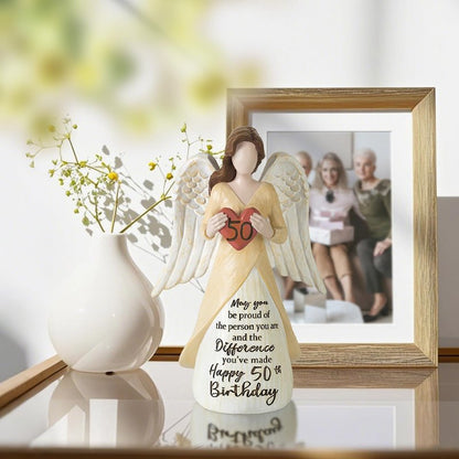 Storieme 50th Birthday Gifts for Her Women: Happy Birthday Gift for Friends Besites Sisters Daughter Mom 50 Year Old Woman Birthday Angel Figurine