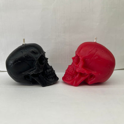 2pcs Black and red Skull Candles for Spells