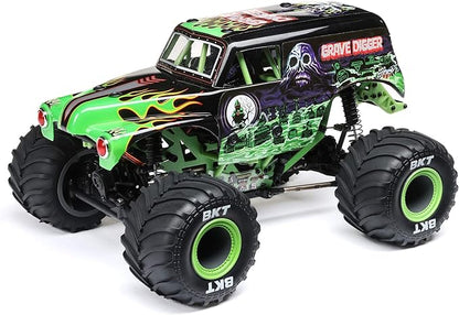 Losi 1/18 Mini LMT Grave Digger 2S 4X4 RTR Brushed Monster Truck Battery &amp Charger Included Green LOS01026T1