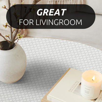 RAY STAR 12X120 Inch Shelf Liner for Kitchen Cabinets, Non-Adhesive Cabinet Liner Washable, PVC Drawer Liner for Dresser Non-Slip Bathroom (White Circle)(3 Roll)