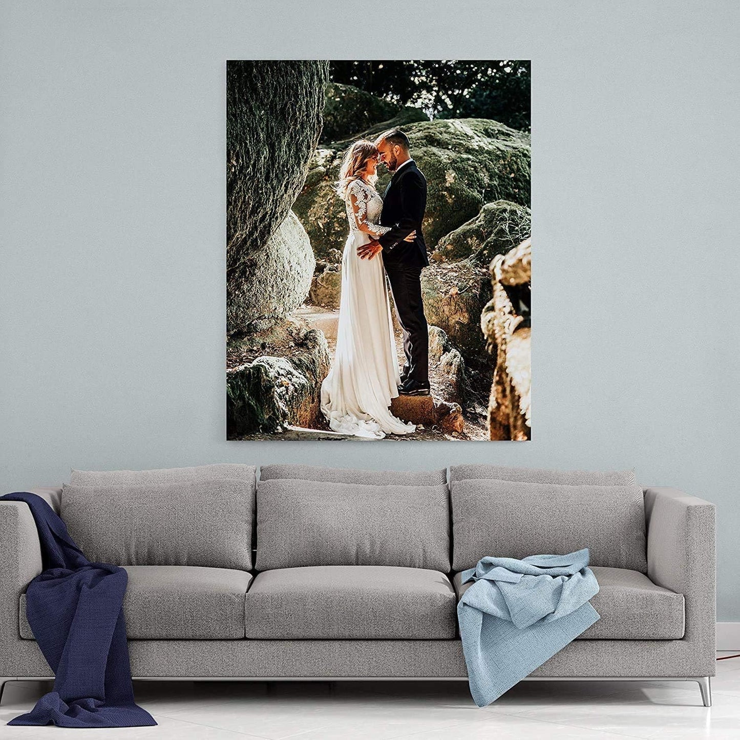 P&L ART Personalized Custom Canvas Prints - Transform Your Photos into Stunning Wall Art | 12x18 Framed